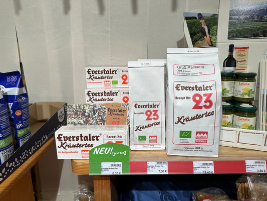 Everstaler Rez. Nr. 23 BIO Kräutertee ab sofort auch im Naturkost Kiebitz e. V. erhältlich